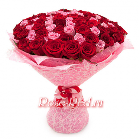 Розы красные и розовые